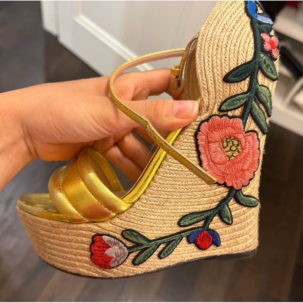 Gucci leather printed espadrilles
